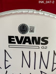 INK_047 - Evans 12 Inch White Drumhead Autographed By Ice Nine Kills members Spencer Charnas, Dan Sugarman, Joe Occhiuti, Ricky Armellino & Patrick Galante