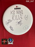 INK_047 - Evans 12 Inch White Drumhead Autographed By Ice Nine Kills members Spencer Charnas, Dan Sugarman, Joe Occhiuti, Ricky Armellino & Patrick Galante