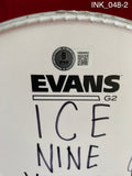 INK_048 - Evans 12 Inch White Drumhead Autographed By Ice Nine Kills members Spencer Charnas, Dan Sugarman, Joe Occhiuti, Ricky Armellino & Patrick Galante