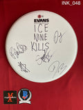 INK_048 - Evans 12 Inch White Drumhead Autographed By Ice Nine Kills members Spencer Charnas, Dan Sugarman, Joe Occhiuti, Ricky Armellino & Patrick Galante