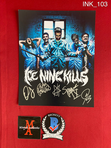 INK_103 - 8x10 Photo Autographed By Ice Nine Kills members Spencer Charnas, Dan Sugarman, Joe Occhiuti, Ricky Armellino & Patrick Galante