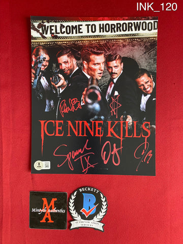 INK_120 - 8x10 Photo Autographed By Ice Nine Kills members Spencer Charnas, Dan Sugarman, Joe Occhiuti, Ricky Armellino & Patrick Galante