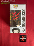 KOMBAT_001 - Mortal Kombat 537 Scorpion Funko Pop! (IMPERFECT) Autographed By Chris Casamassa & Daniel Pesina