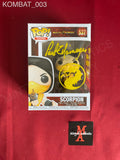 KOMBAT_003 - Mortal Kombat 537 Scorpion Funko Pop! Autographed By Chris Casamassa, Daniel Pesina & Paul E. Niemeyer (Artist)