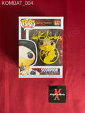 KOMBAT_004 - Mortal Kombat 537 Scorpion Funko Pop! (IMPERFECT) Autographed By Chris Casamassa & Paul E. Niemeyer (Artist)