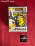 KOMBAT_005 - Mortal Kombat 537 Scorpion Funko Pop! (IMPERFECT) Autographed By Chris Casamassa & Paul E. Niemeyer (Artist)