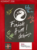 KOMBAT_038 - Mortal Kombat Hand Drawn Hard 11x14 Canvas Autographed By Robin Shou, Chris Casamassa, Linden Ashby, Paul WS Anderson & Paul E. Niemeyer