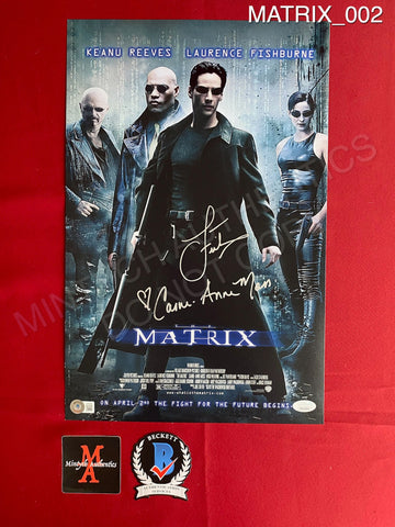 MATRIX_002 - 11x17 Photo Autographed By Laurence Fishburne & Carrie-Anne Moss