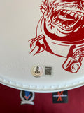 MCBRAIN_004 - Iron Maiden Evans White Drumhead Autographed By Nicko McBrain