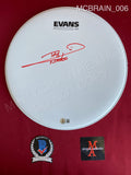 MCBRAIN_006 - Iron Maiden Evans White Drumhead Autographed By Nicko McBrain