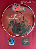 MCBRAIN_011 - Iron Maiden Evans Red Drumhead Autographed By Nicko McBrain