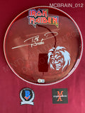 MCBRAIN_012 - Iron Maiden Evans Red Drumhead Autographed By Nicko McBrain