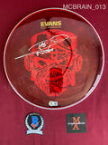 MCBRAIN_013 - Iron Maiden Evans Red Drumhead Autographed By Nicko McBrain