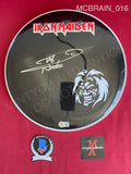 MCBRAIN_016 - Iron Maiden Evans Black Drumhead Autographed By Nicko McBrain