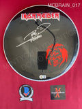 MCBRAIN_017 - Iron Maiden Evans Black Drumhead Autographed By Nicko McBrain