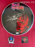 MCBRAIN_018 - Iron Maiden Evans Black Drumhead Autographed By Nicko McBrain