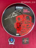 MCBRAIN_019 - Iron Maiden Evans Black Drumhead Autographed By Nicko McBrain