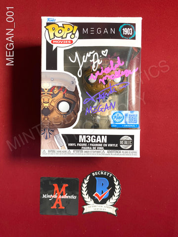 MEGAN_001 - Megan 1903 M3gan Funko Pop! Autographed By Amie Donald, Jenna Davis & Violet McGraw
