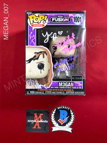 MEGAN_007 - The Fusion 1001 M3gan Funko Pop! Autographed By Amie Donald, Jenna Davis & Violet McGraw