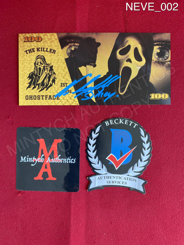 NEVE_002 - Gold Foil Replica Note Autographed By Neve Campbell