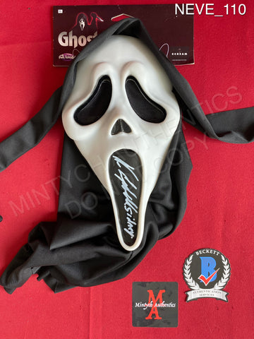 NEVE_110 - Ghost Face Fun World Mask Autographed By Neve Campbell