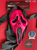 NEVE_133 - Ghost Face Pink Flourescent Mask Autographed By Neve Campbell