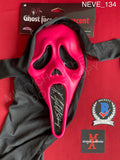 NEVE_134 - Ghost Face Pink Flourescent Mask Autographed By Neve Campbell