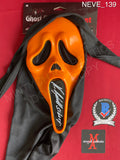 NEVE_139 - Ghost Face Orange Flourescent Mask Autographed By Neve Campbell
