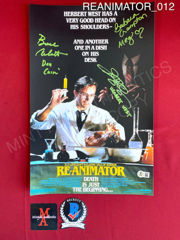 REANIMATOR_012 - 11x17 Photo Autographed By Jeffrey Combs, Bruce Abbott & Barbara Crampton