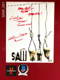 SAW_001 - 11x14 Photo Autographed By Leigh Whannell, Tobin Bell & Shawnee Smith