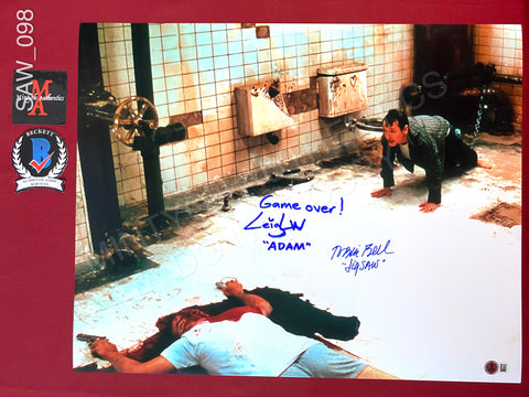 SAW_098 - 16x20 Photo Autographed By Tobin Bell & Leigh Whannell