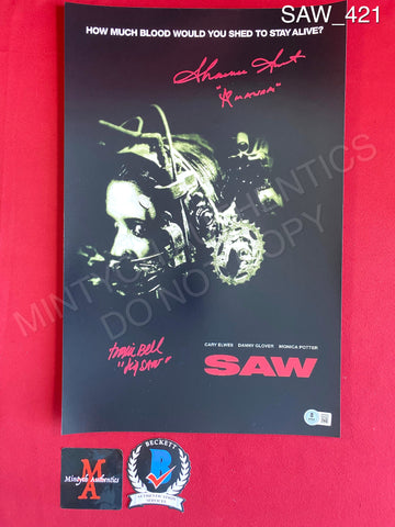 SAW_421 - 11x17 Photo Autographed By Tobin Bell & Shawnee Smith