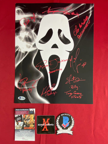 SCREAM_024 - 11x14 Photo Autographed By Rose McGowan, Neve Campbell, Tony Cecere, Henry Winkler, Matthew Lillard, Roger Jackson, Skeet Ulrich, Jamie Kennedy, & Lee Waddell