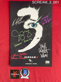 SCREAM_3_001 - 11x17 Scream 3 Photo Autographed By Neve Campbell, Scott Foley, David Arquette, Parker Posey, Jenny McCarthy & Lynn McRee