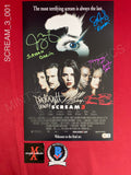 SCREAM_3_001 - 11x17 Scream 3 Photo Autographed By Neve Campbell, Scott Foley, David Arquette, Parker Posey, Jenny McCarthy & Lynn McRee