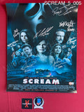 SCREAM_5_005 - 16x20 Photo Autographed By David Arquette, Jack Quaid, Jasmin Savoy Brown, Mikey Madison, Melissa Barrera, Neve Campbell, Sonia Ammar & Roger Jackson