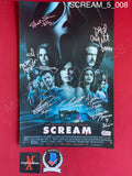 SCREAM_5_008 - 11x17 Photo Autographed By David Arquette, Jack Quaid, Jasmin Savoy Brown, Mikey Madison, Melissa Barrera, Neve Campbell, Sonia Ammar & Skeet Ulrich
