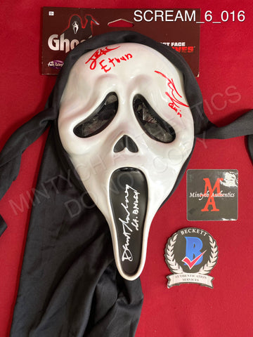 SCREAM_6_016 - Ghost Face Fun World Mask Autographed By Dermot Mulroney, Liana Liberato, Jack Champion