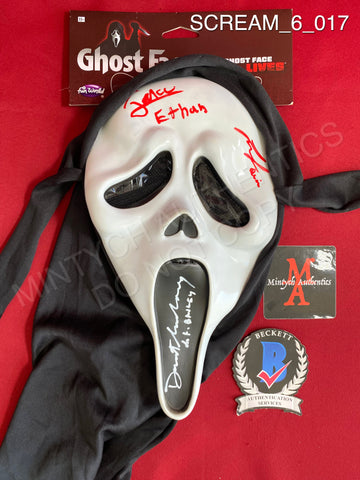 SCREAM_6_017 - Ghost Face Fun World Mask Autographed By Dermot Mulroney, Liana Liberato, Jack Champion