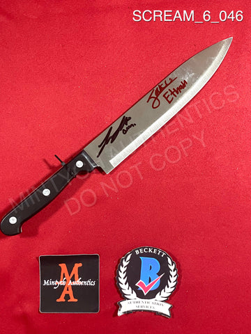SCREAM_6_046 - Real 8" Steel Knife Autographed By Jack Champion & Liana Liberato