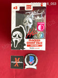 SCREAM_6_053 - YouTooz Flocked Ghost Face Vinyl Figure Autographed By Jack Champion & Liana Liberato