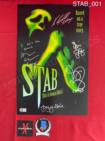STAB_001 - 11x17 Photo Autographed By Neve Campbell, Jenny McCarthy, Heather Graham, Parker Posey, Tori Spelling
