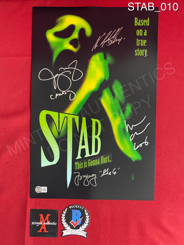 STAB_010 - 11x17 Photo Autographed By Neve Campbell, Jenny McCarthy, Heather Graham, Parker Posey