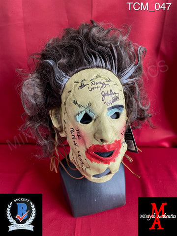 TCM_047 - Leatherface Trick or Treat Studios Mask Autographed By (6) Teri McMinn, Ed Neal, Allen Danzinger, William Vail, John Dugan, Ed Guinn
