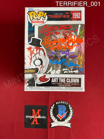 TERRIFIER_001 - Terrifier 1592 Art The Clown Funko Pop! Autographed By David Howard Thornton, Lauren LaVera, Elliott Fullam, Samantha Scaffidi, Alexa Blair Robertson, Antonella Rose, Mason Mecartea, Krsy Fox & Margaret Anne Florence