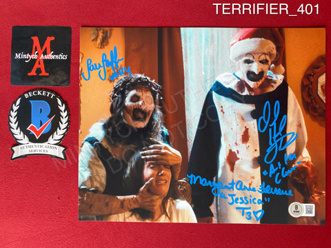 TERRIFIER_401 - 8x10 Photo Autographed By David Howard Thornton, Samantha Scaffidi & Margaret Anne Florence