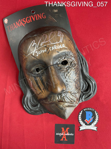 THANKSGIVING_057 - Thanksgiving Trick Or Treat Studios John Carver Burnt Mask Autographed By Alex Armbruster & Karen Cliche