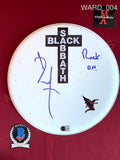 WARD_004 - White Black Sabbath 12" Evans Drum Head Autographed By Bill Ward