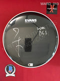 WARD_013 - Black Black Sabbath 12" Evans Drum Head Autographed By Bill Ward