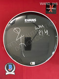 WARD_015 - Black Black Sabbath 12" Evans Drum Head Autographed By Bill Ward